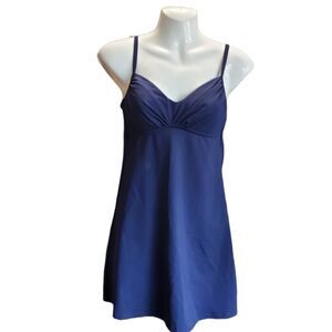 LANDS END blue swim dress 2L